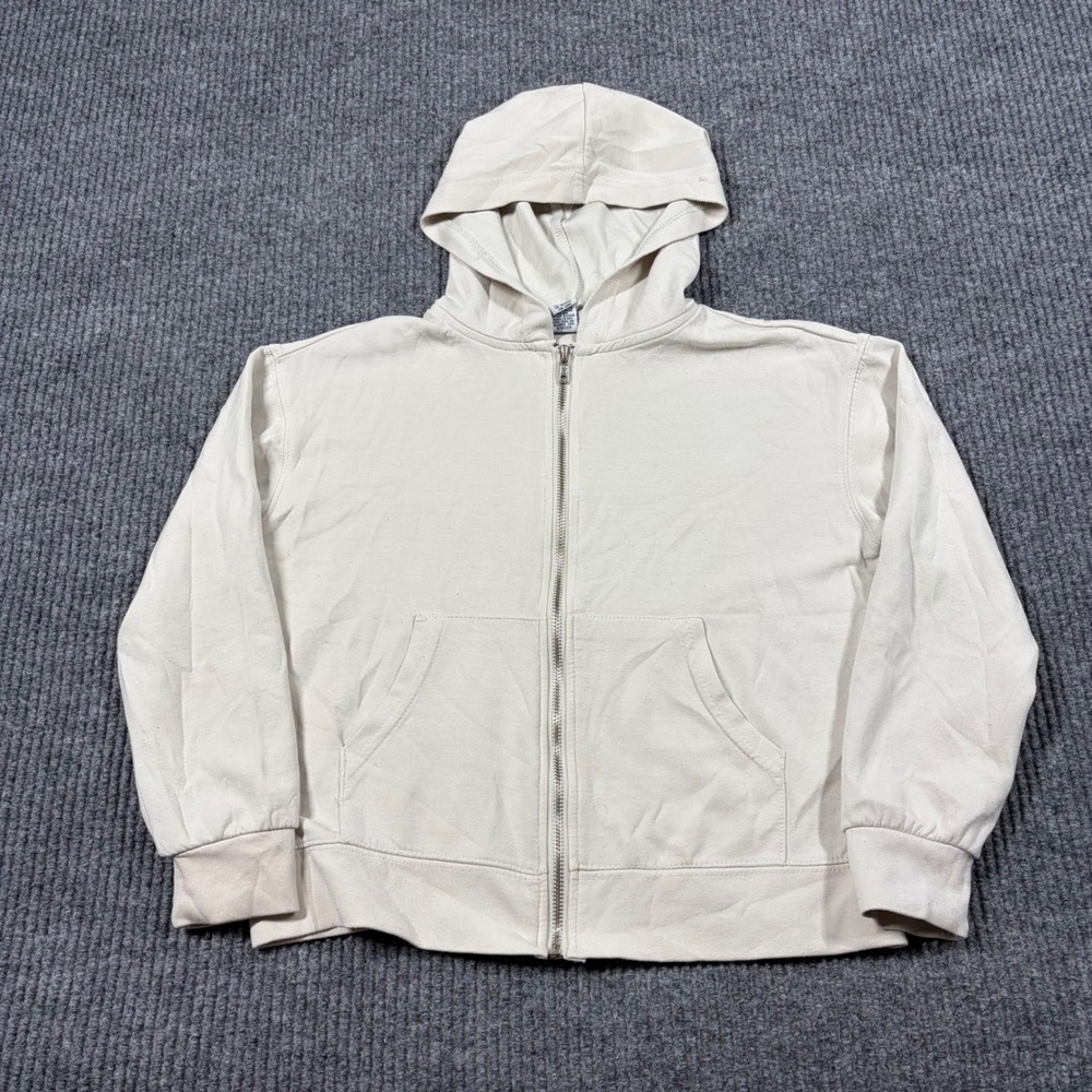 Olivia Kay Jacket Womens L Cream Full Zip Hoodie Sweatshirt Girls 10/12 Modal